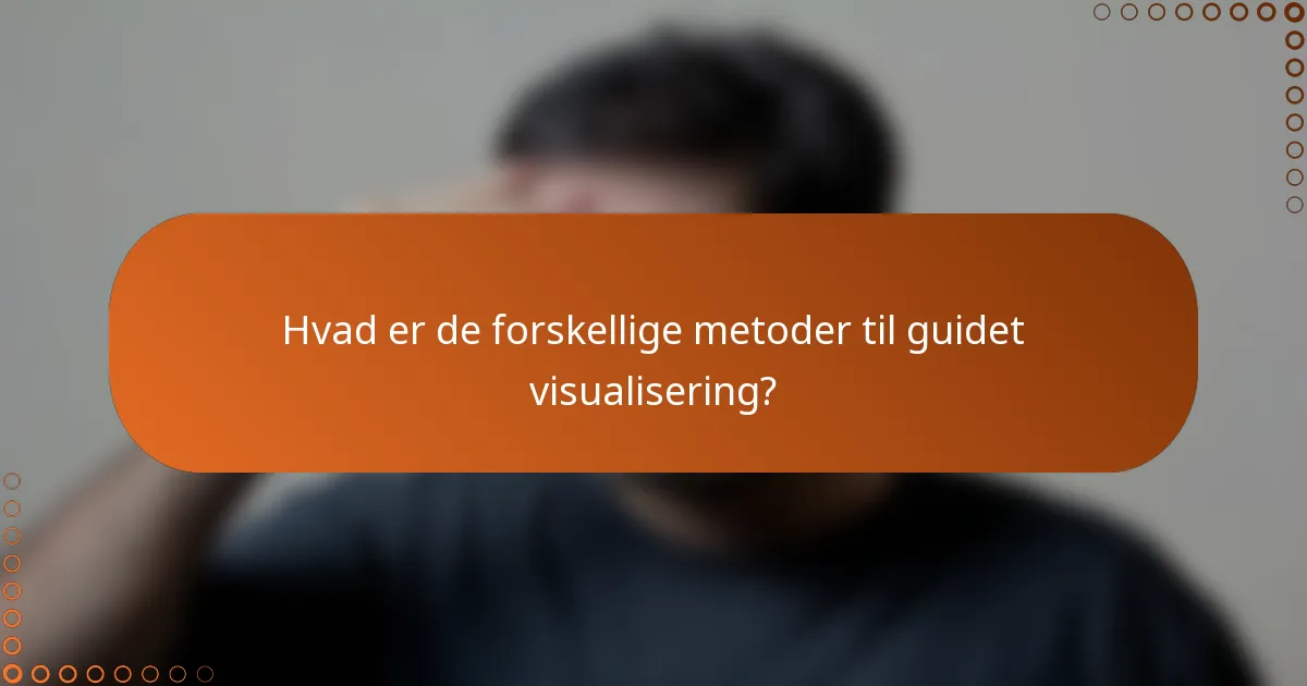 Hvad er de forskellige metoder til guidet visualisering?